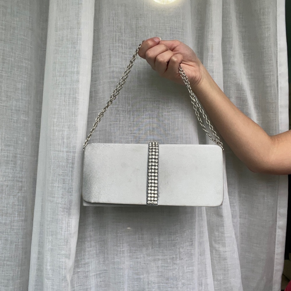 Silver dress up crossbody/shoulder bag/clutch